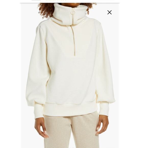 Varley Vine Cream Zip-Up Sweatshirt - Picture 12 of 13